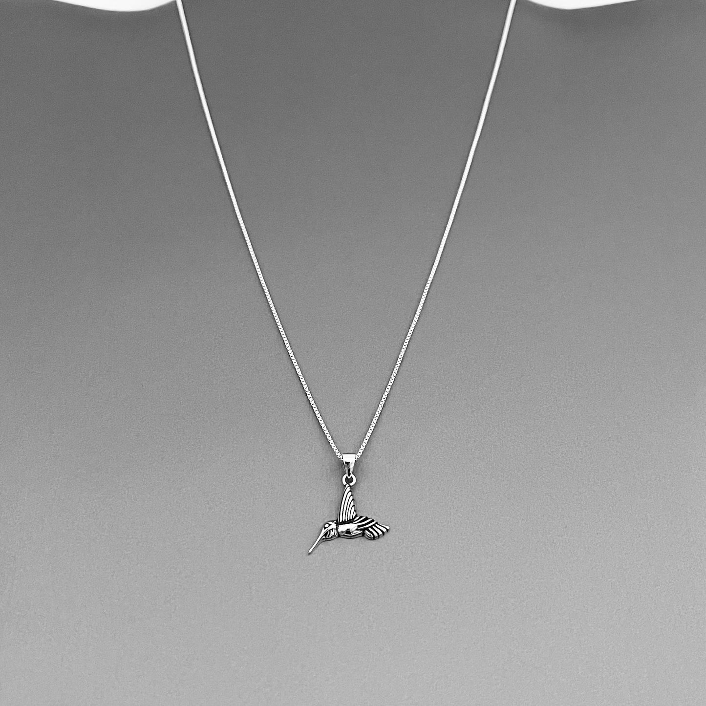 Sterling Silver Little Hummingbird Necklace, Silver Necklaces, Spirit Bird Chain