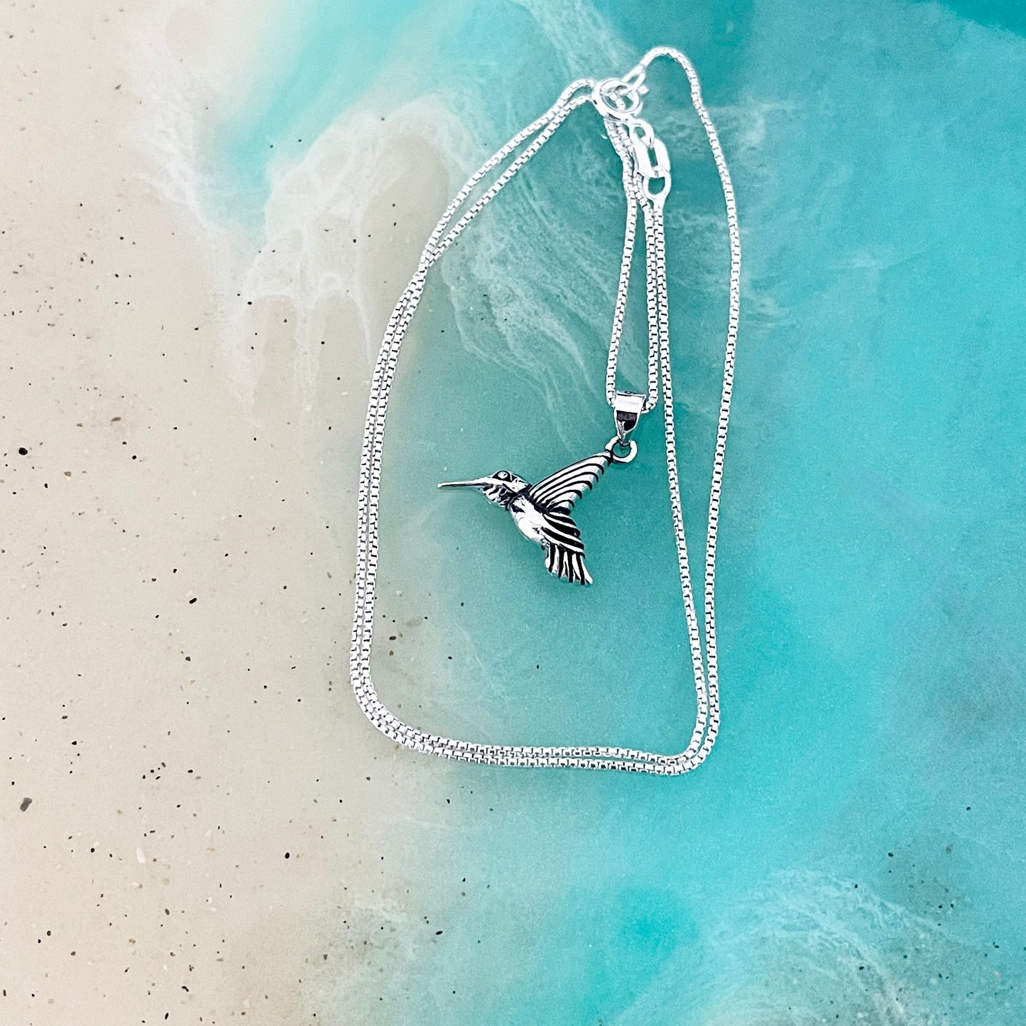 Sterling Silver Little Hummingbird Necklace, Silver Necklaces, Spirit Bird Chain