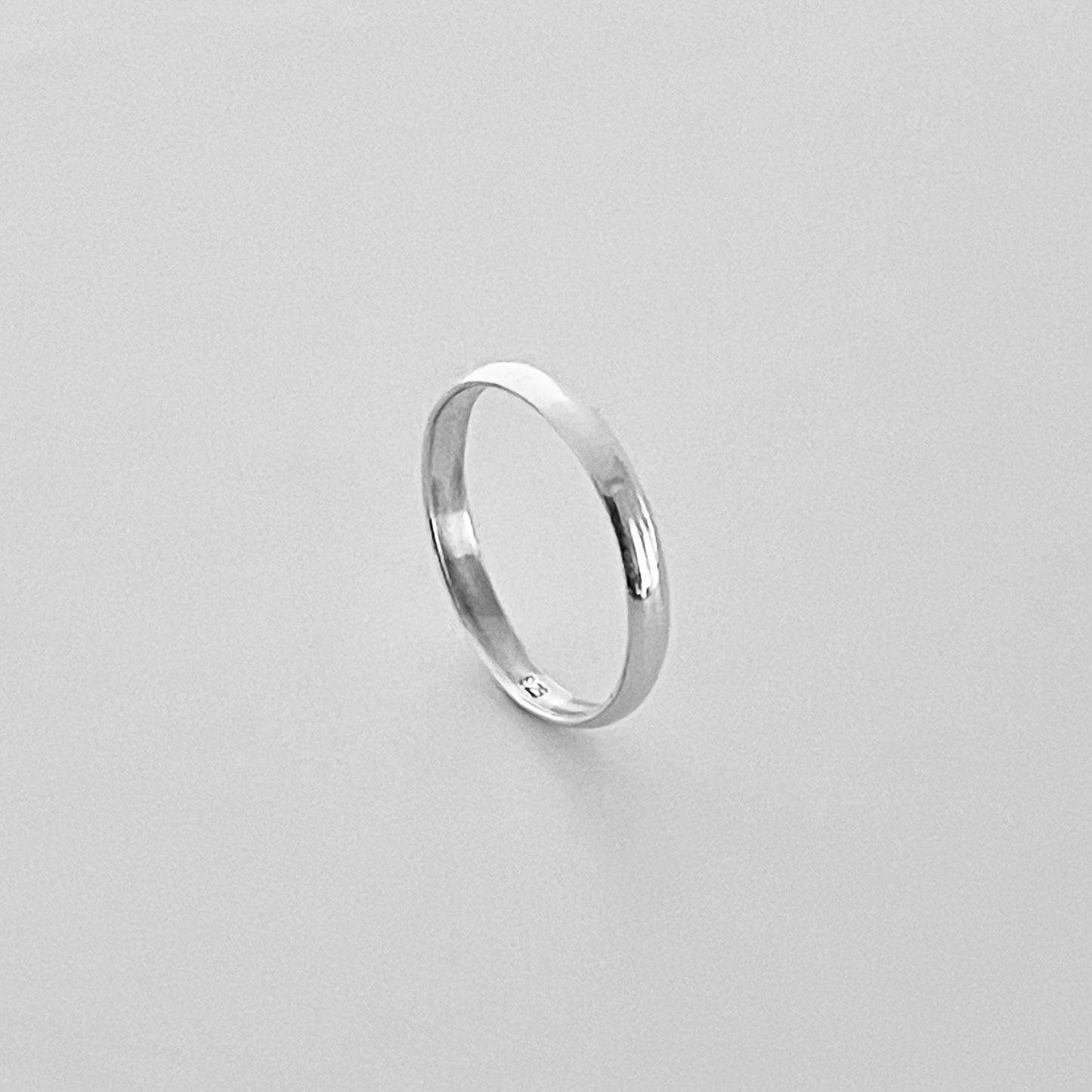Sterling Silver Plain 2.5MM Unisex Band Ring, Silver Wedding Rings