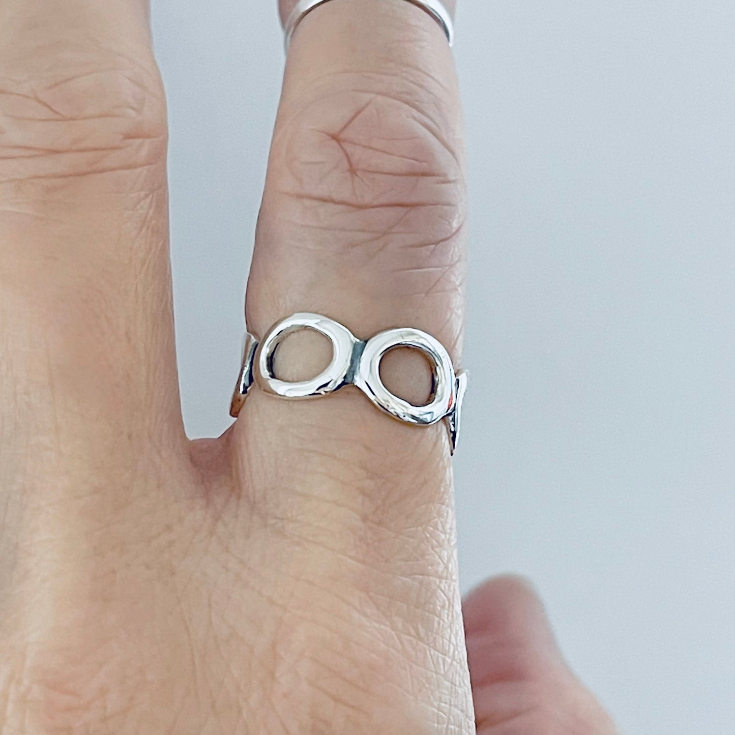 Sterling Silver Eternity Open Circles Band, Halo Ring, Silver Rings, Circle of Life Bands