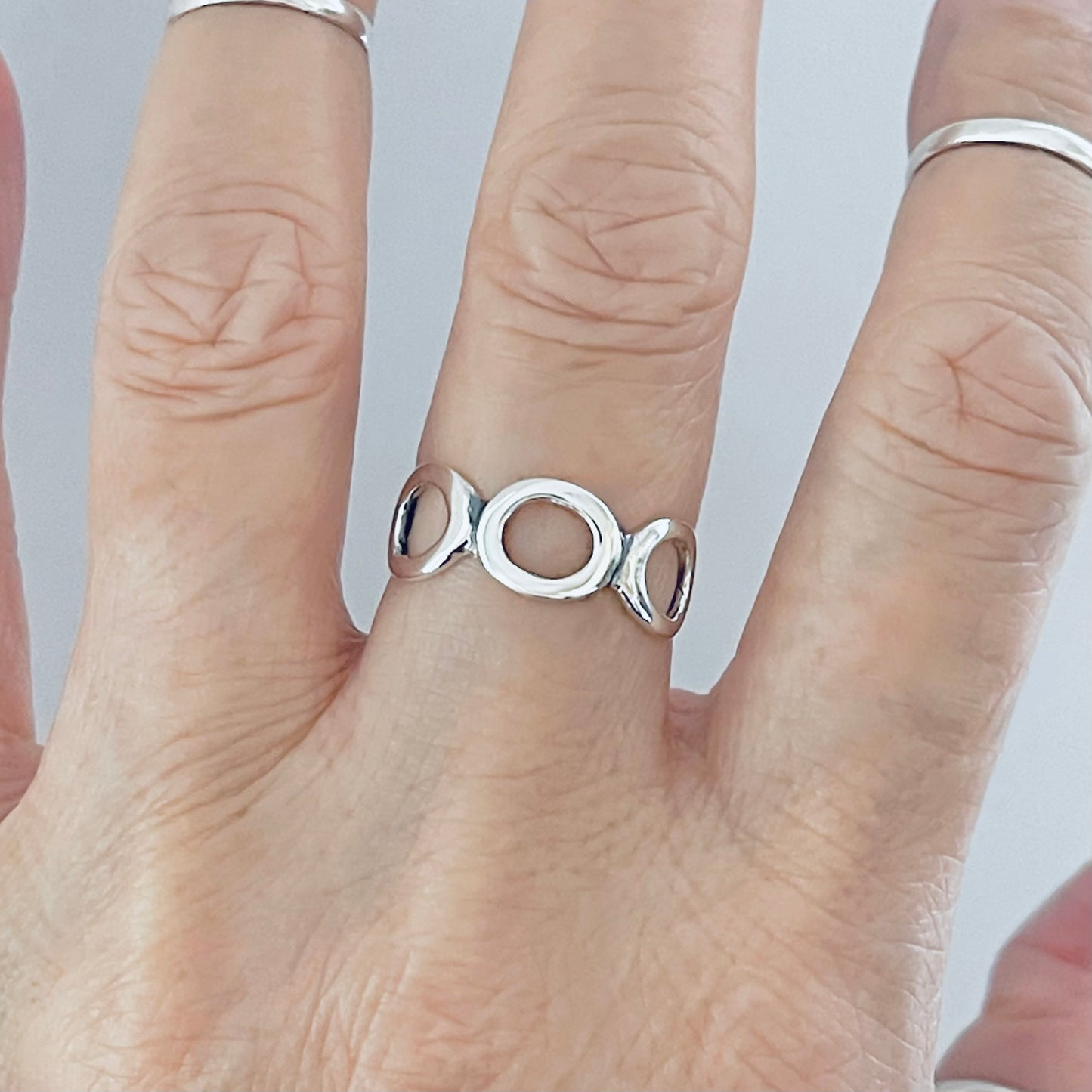 Sterling Silver Eternity Open Circles Band, Halo Ring, Silver Rings, Circle of Life Bands
