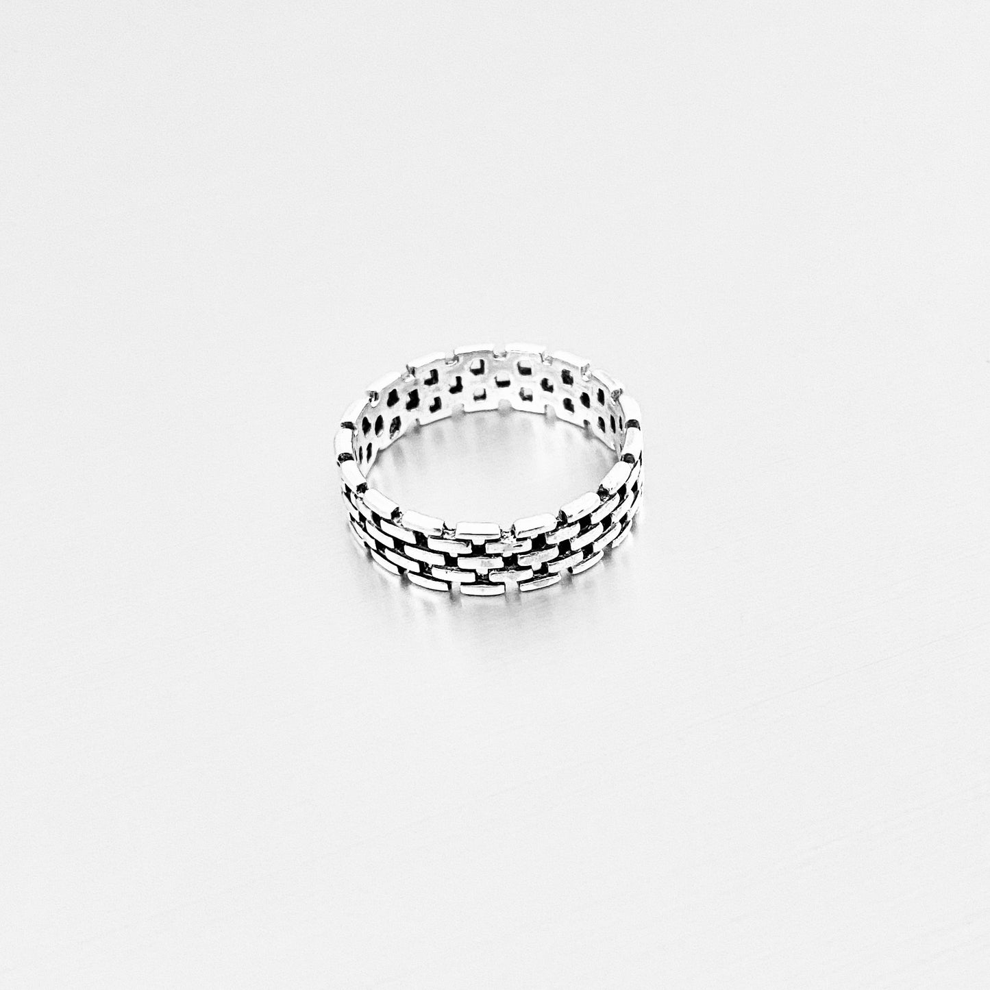 Sterling Silver Unisex Eternity Link Ring, Wedding Bands, Silver Rings, Chain Links