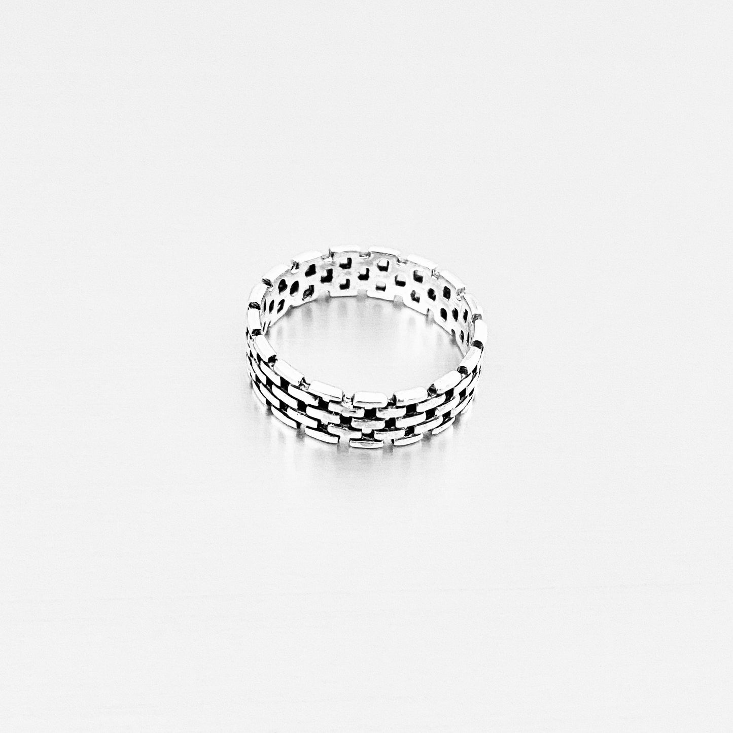 Sterling Silver Unisex Eternity Link Ring, Wedding Bands, Silver Rings, Chain Links