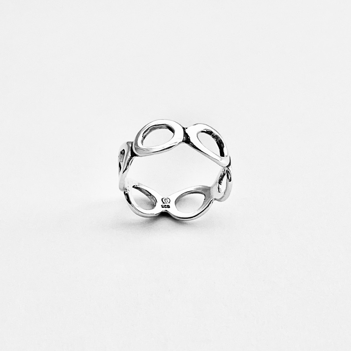 Sterling Silver Eternity Open Circles Band, Halo Ring, Silver Rings, Circle of Life Bands