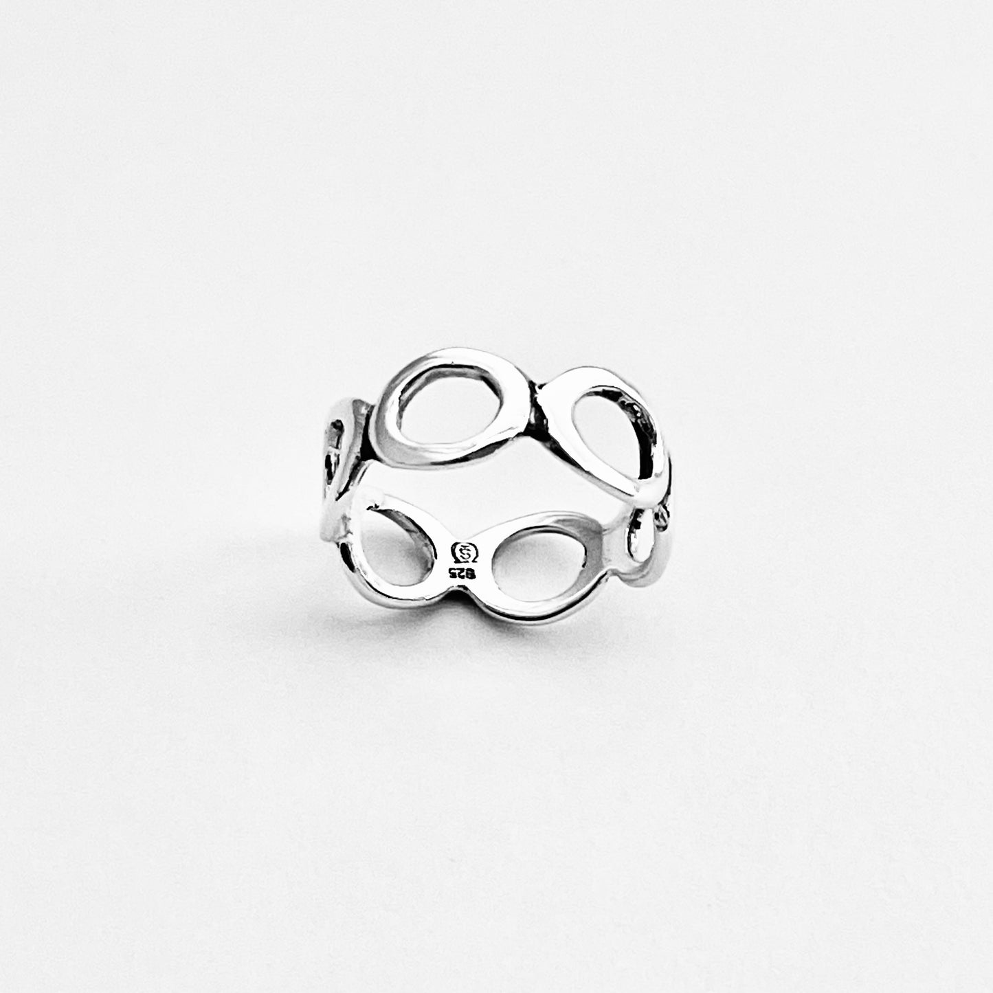 Sterling Silver Eternity Open Circles Band, Halo Ring, Silver Rings, Circle of Life Bands