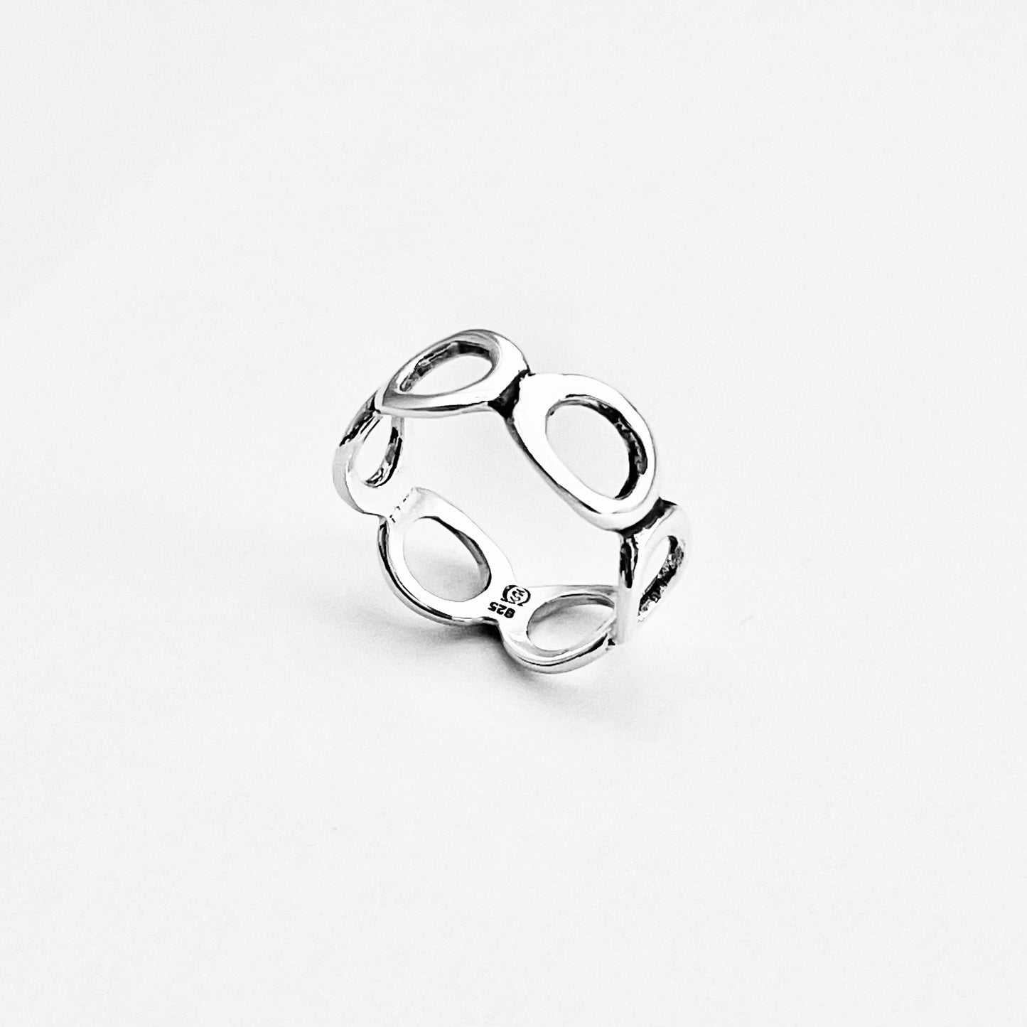 Sterling Silver Eternity Open Circles Band, Halo Ring, Silver Rings, Circle of Life Bands