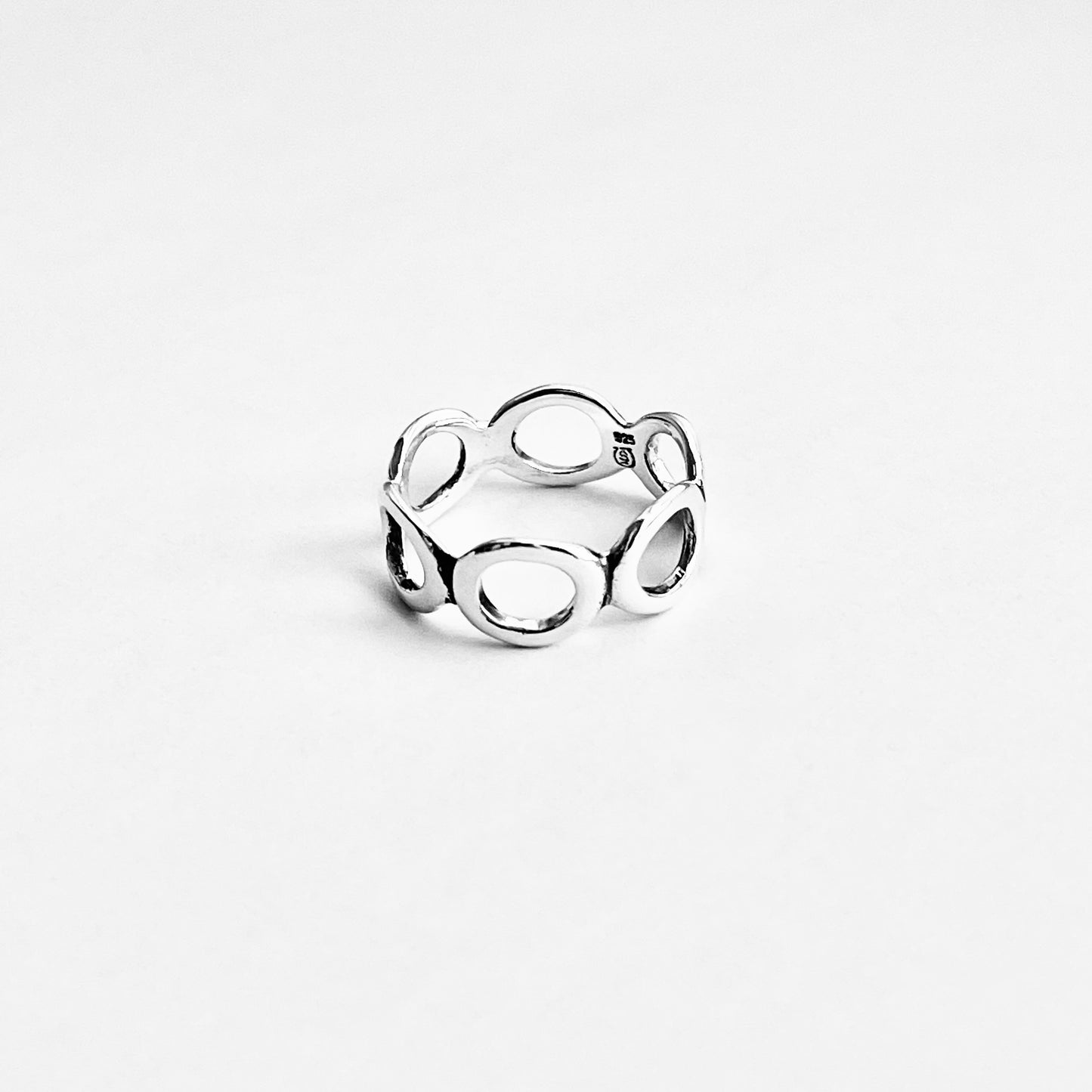 Sterling Silver Eternity Open Circles Band, Halo Ring, Silver Rings, Circle of Life Bands
