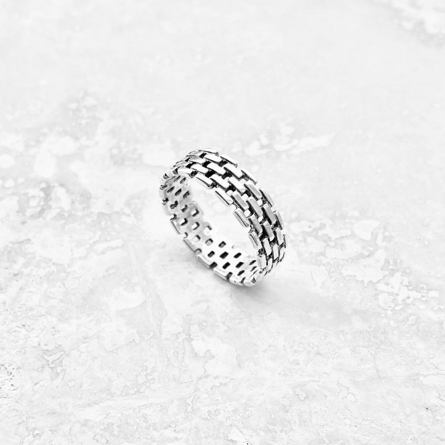 Sterling Silver Unisex Eternity Link Ring, Wedding Bands, Silver Rings, Chain Links