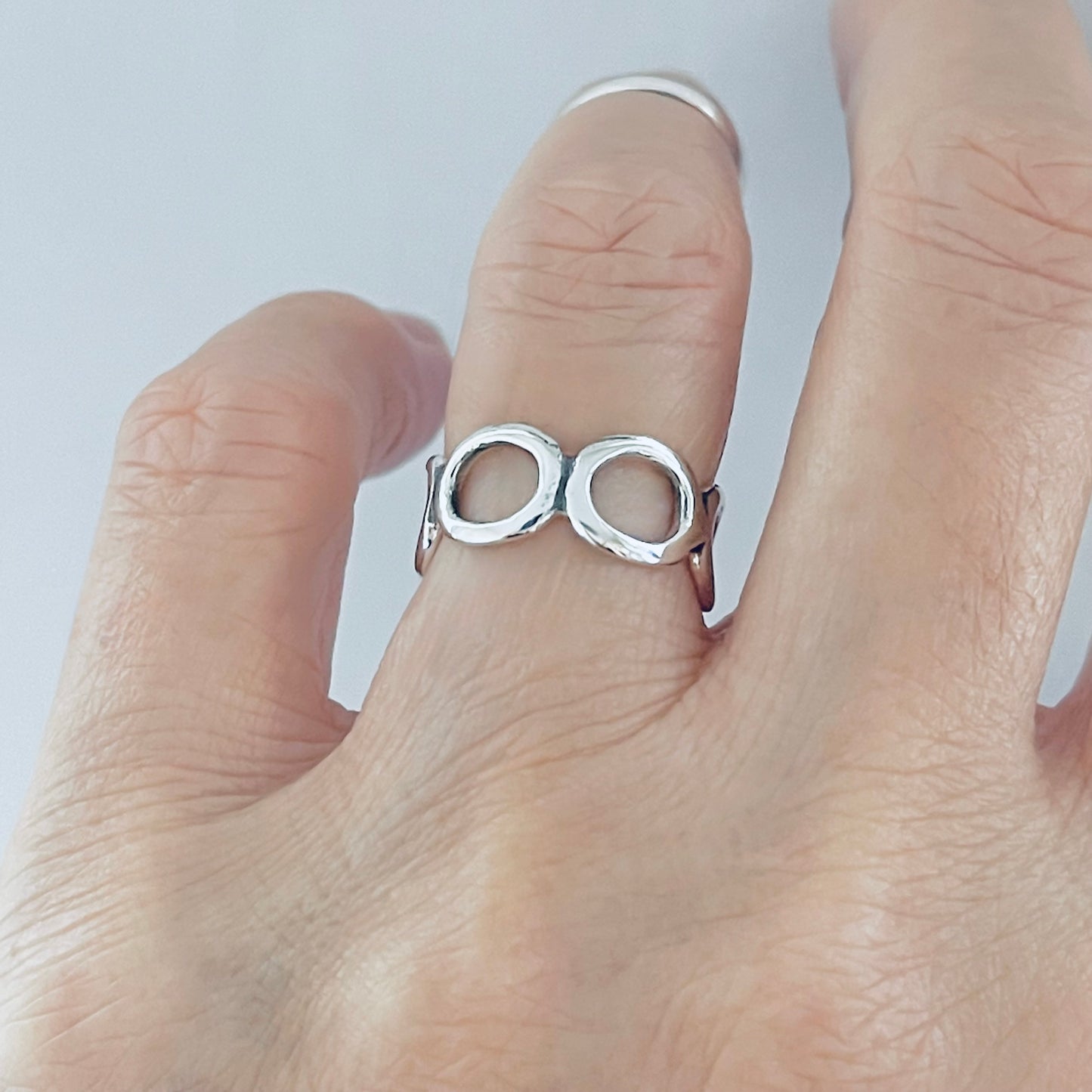 Sterling Silver Eternity Open Circles Band, Halo Ring, Silver Rings, Circle of Life Bands