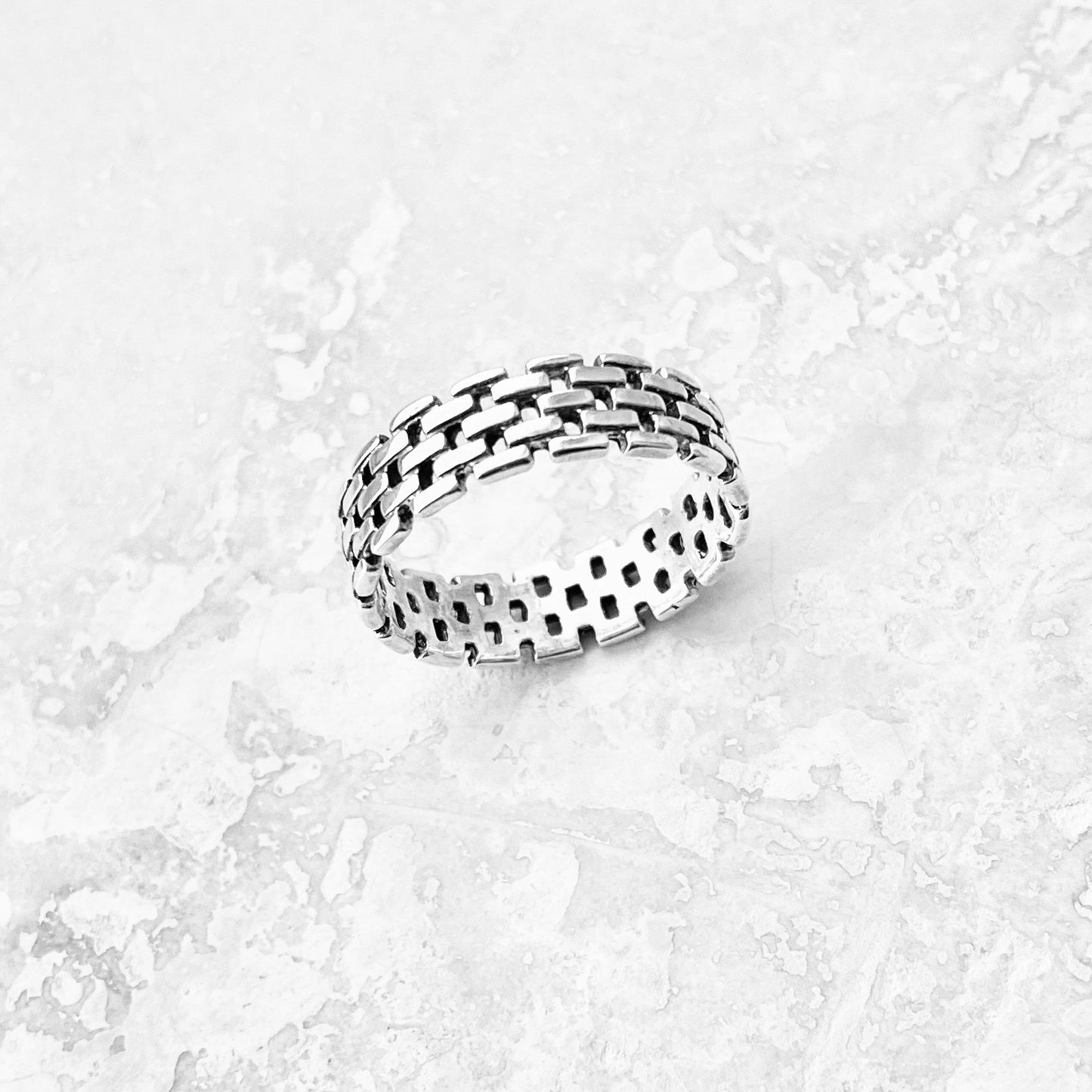 Sterling Silver Unisex Eternity Link Ring, Wedding Bands, Silver Rings, Chain Links