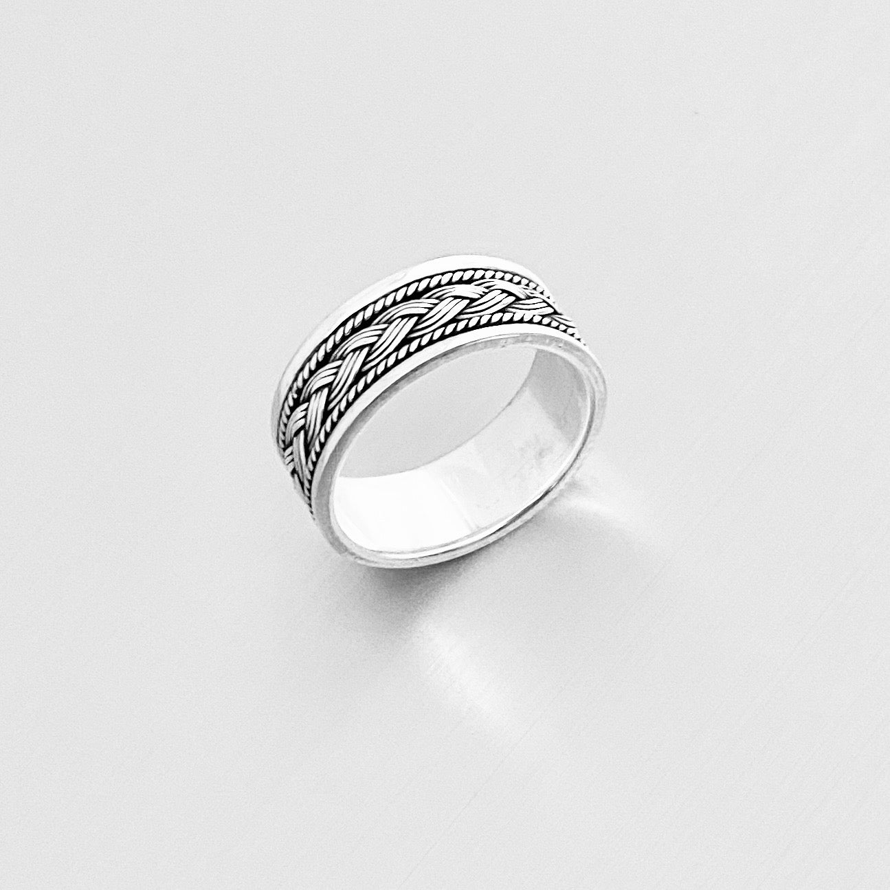 925 Sterling Silver Unisex Braid Ring – Woven Wedding Band, Statement Jewelry
