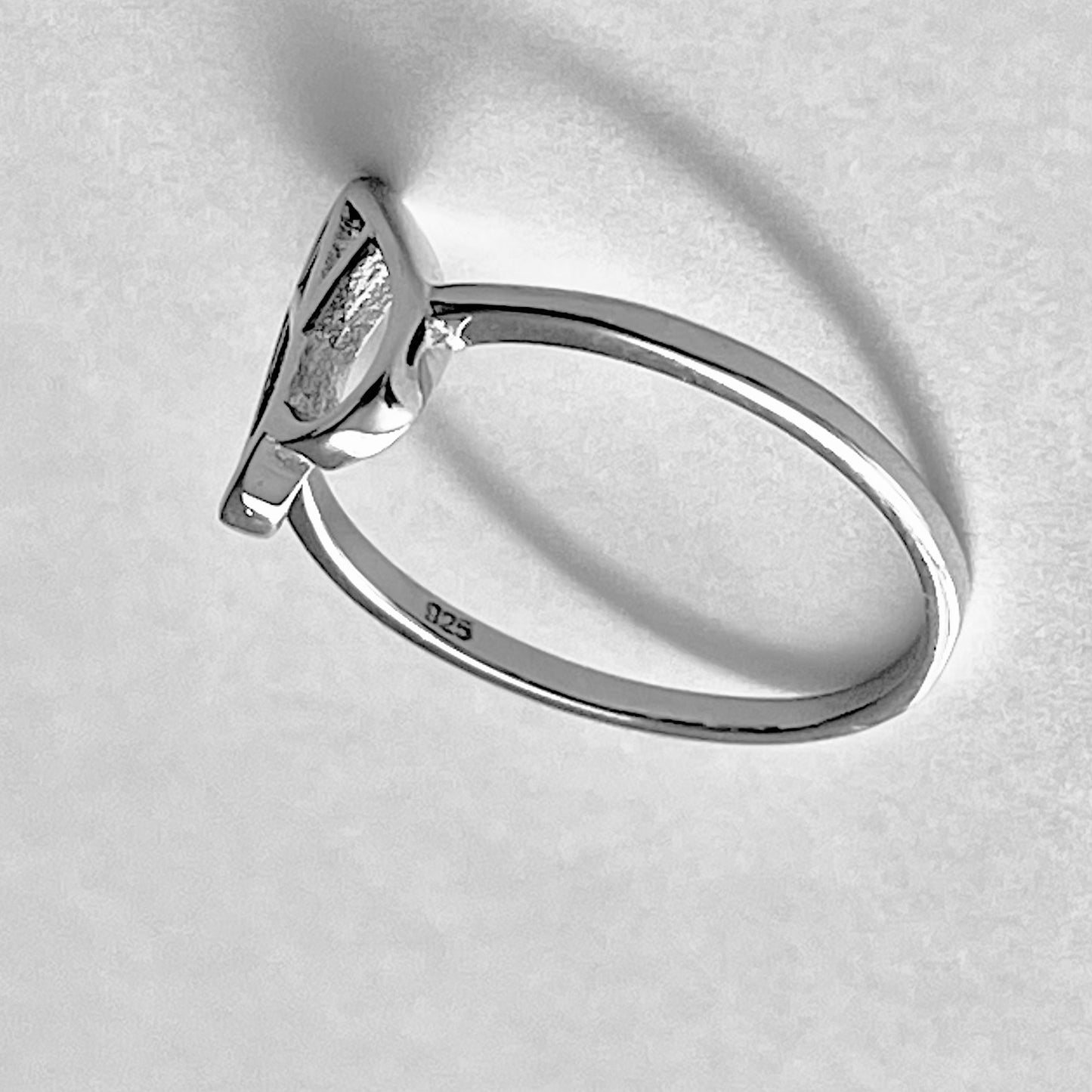 Sterling Silver Small Love Peace Ring, Silver Rings, Heart Ring
