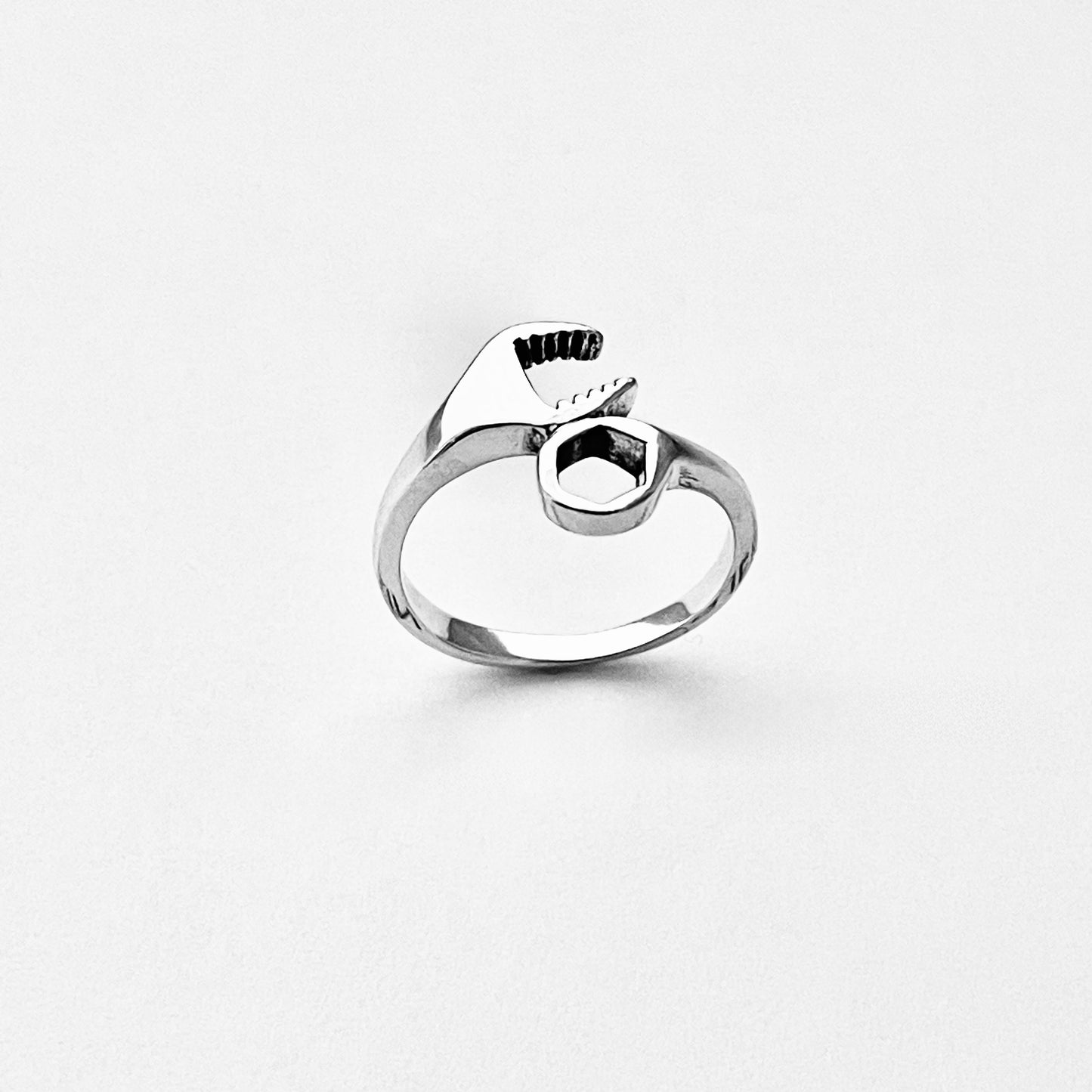 Sterling Silver Unisex Wrench Ring, Mechanic Tool, Silver Rings, Car Tools