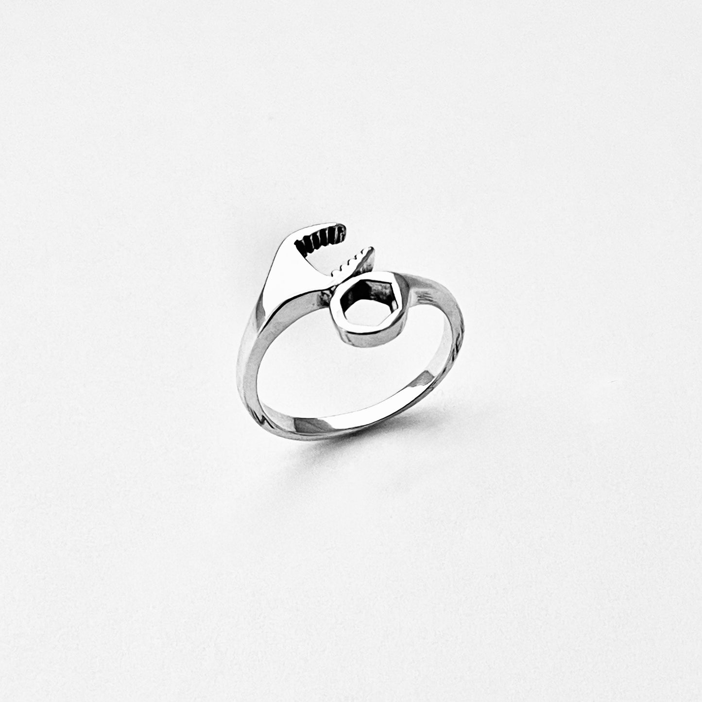Sterling Silver Unisex Wrench Ring, Mechanic Tool, Silver Rings, Car Tools