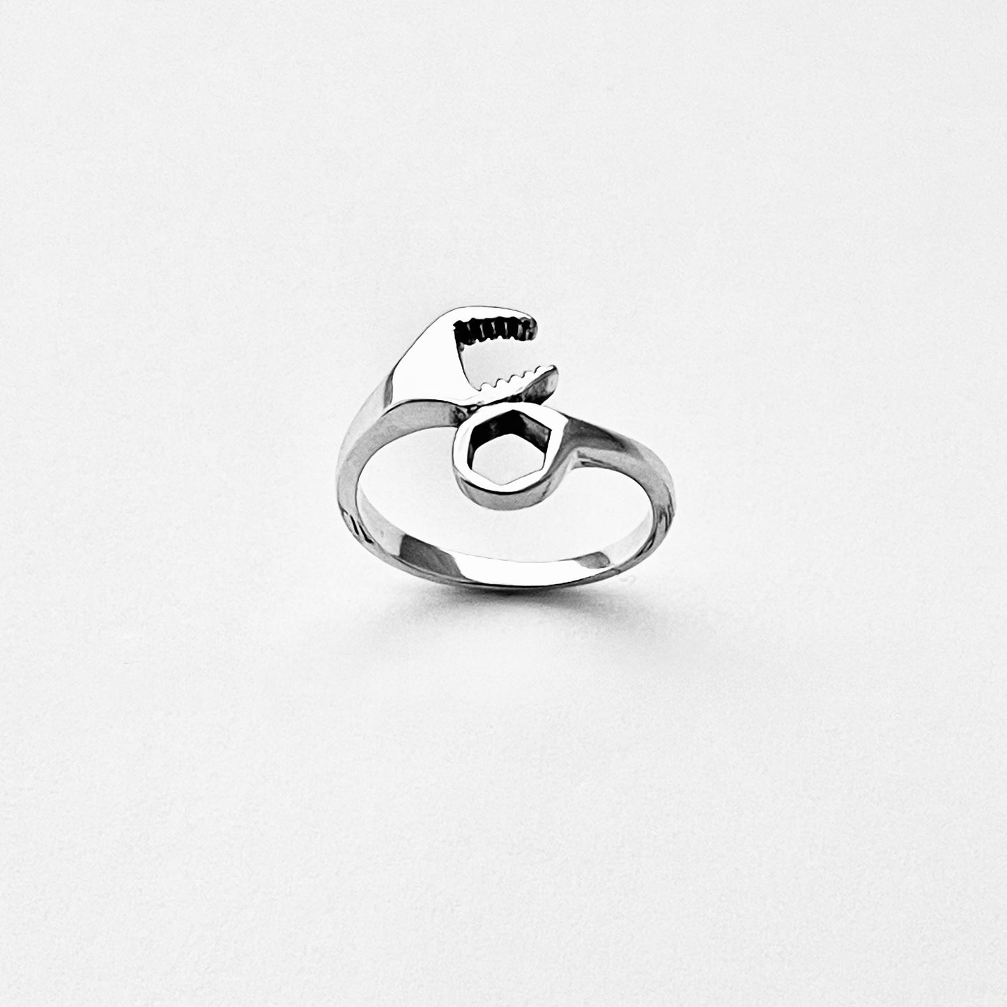 Sterling Silver Unisex Wrench Ring, Mechanic Tool, Silver Rings, Car Tools