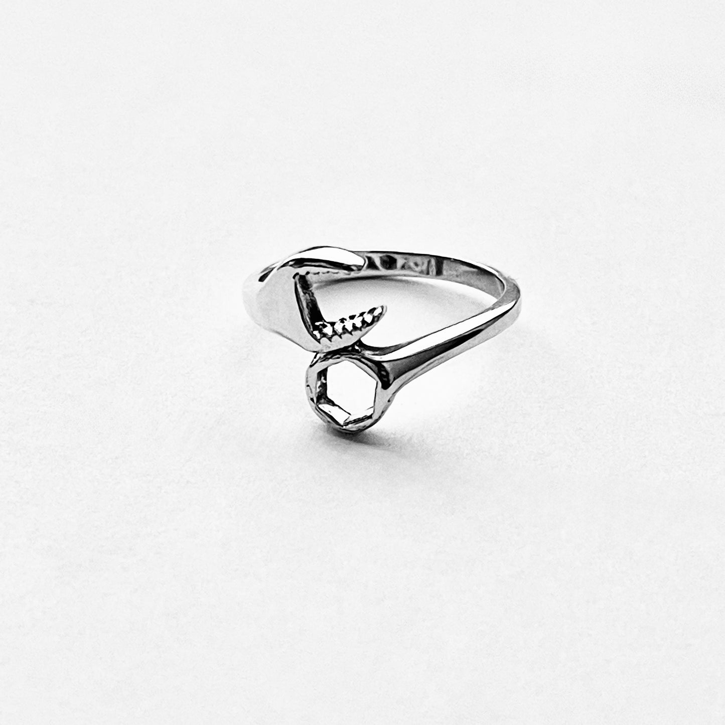 Sterling Silver Unisex Wrench Ring, Mechanic Tool, Silver Rings, Car Tools
