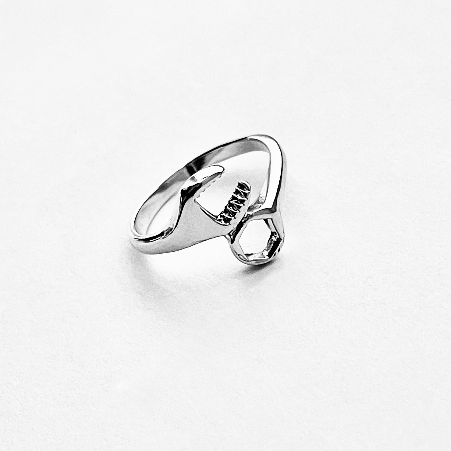 Sterling Silver Unisex Wrench Ring, Mechanic Tool, Silver Rings, Car Tools