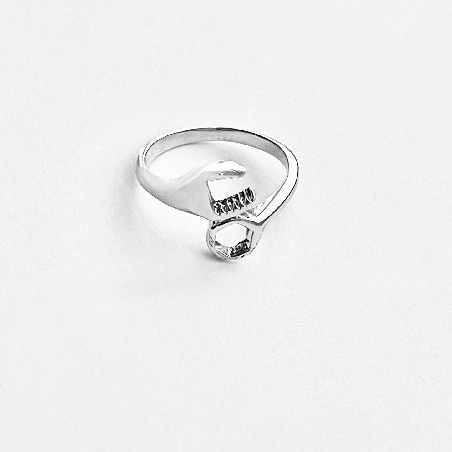 Sterling Silver Unisex Wrench Ring, Mechanic Tool, Silver Rings, Car Tools