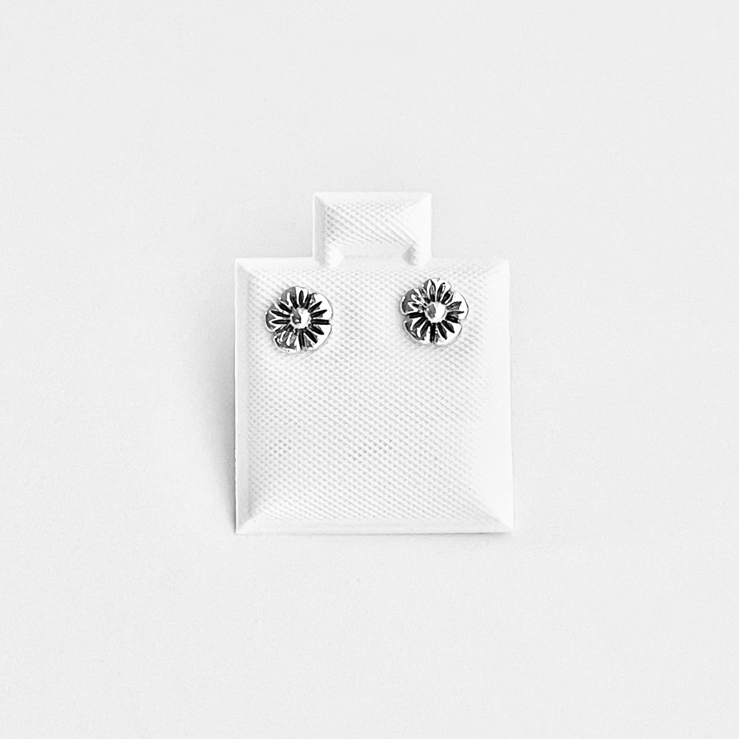 Sterling Silver Forget Me Not Flower Earrings – Dainty Floral Stud Silver Earring