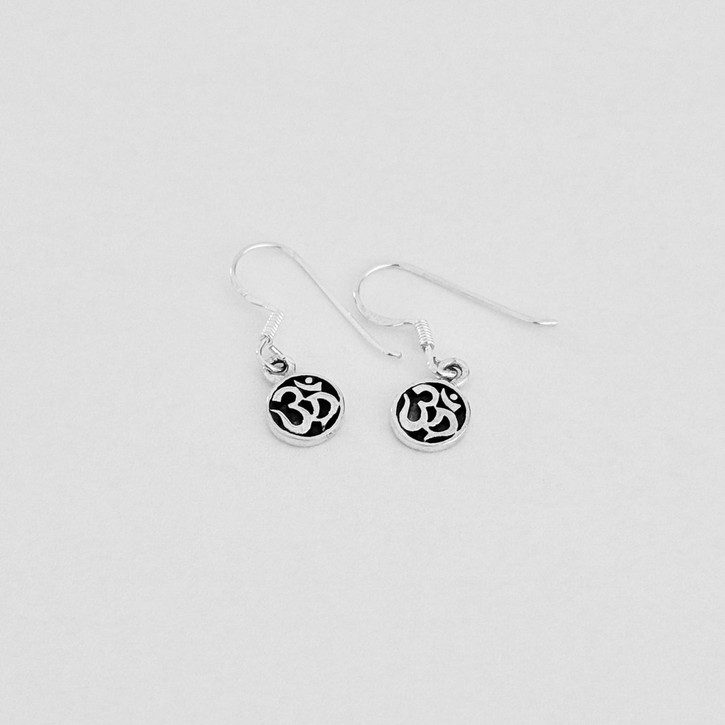 925 Sterling Silver OM Dangle Earrings | Yoga & Religious Jewelry