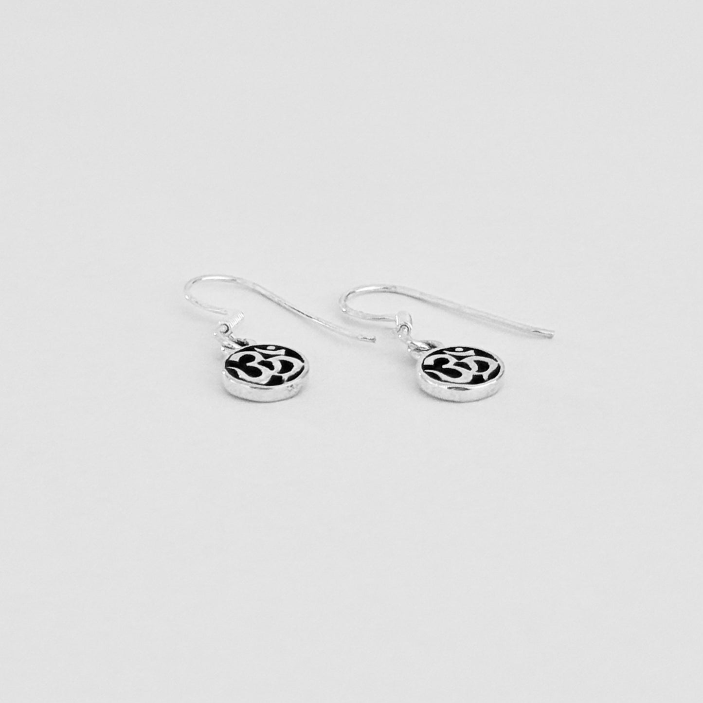 925 Sterling Silver OM Dangle Earrings | Yoga & Religious Jewelry