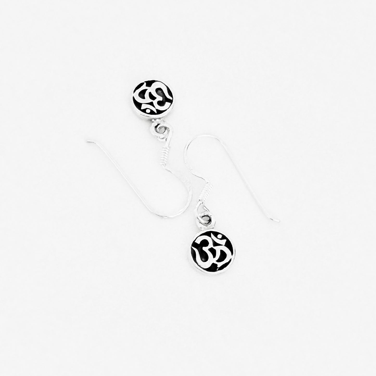 925 Sterling Silver OM Dangle Earrings | Yoga & Religious Jewelry