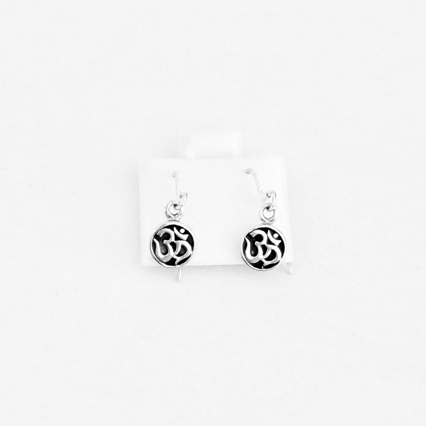 925 Sterling Silver OM Dangle Earrings | Yoga & Religious Jewelry