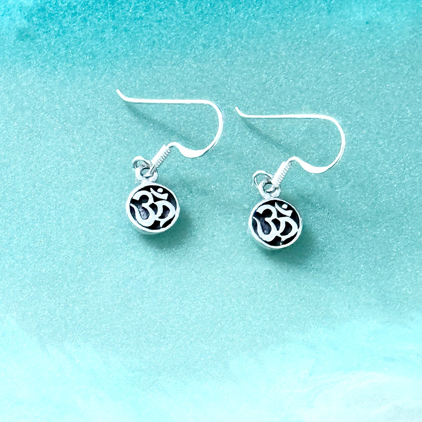 925 Sterling Silver OM Dangle Earrings | Yoga & Religious Jewelry