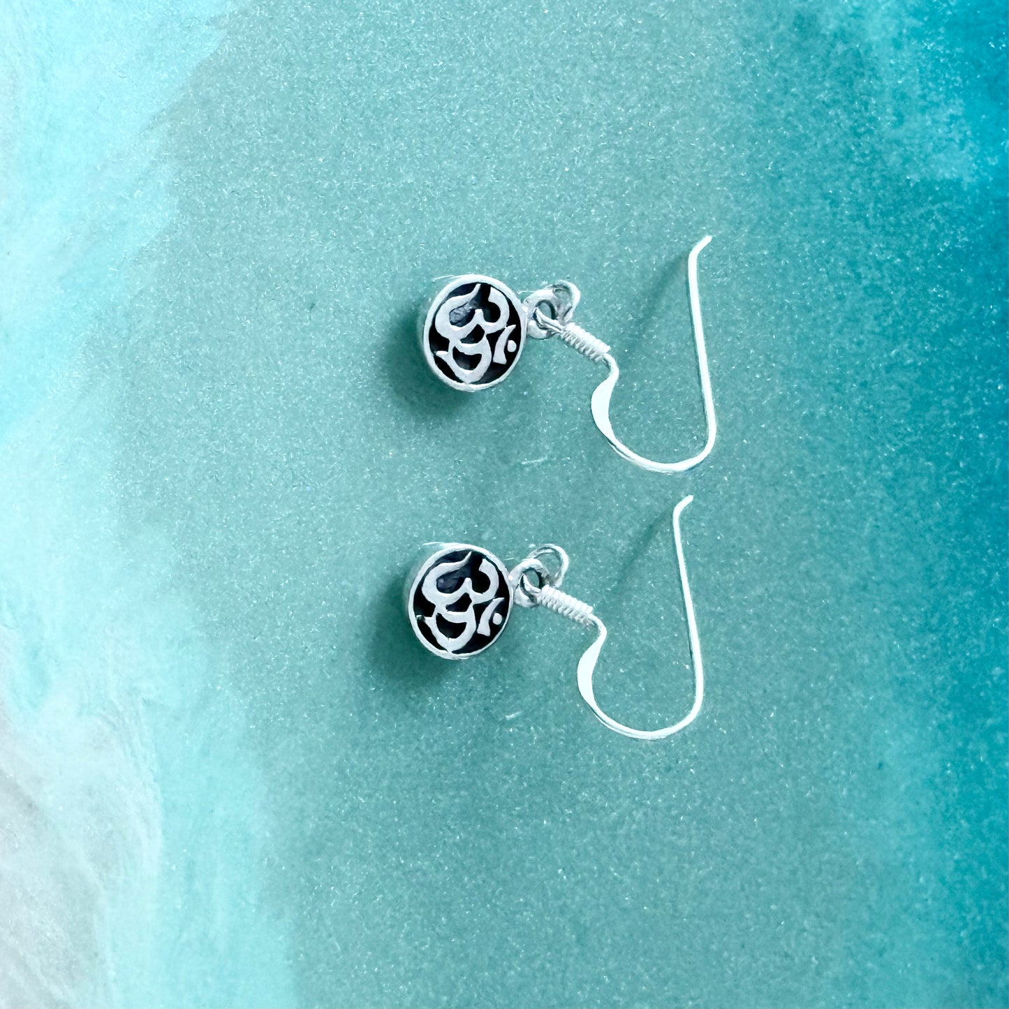 925 Sterling Silver OM Dangle Earrings | Yoga & Religious Jewelry