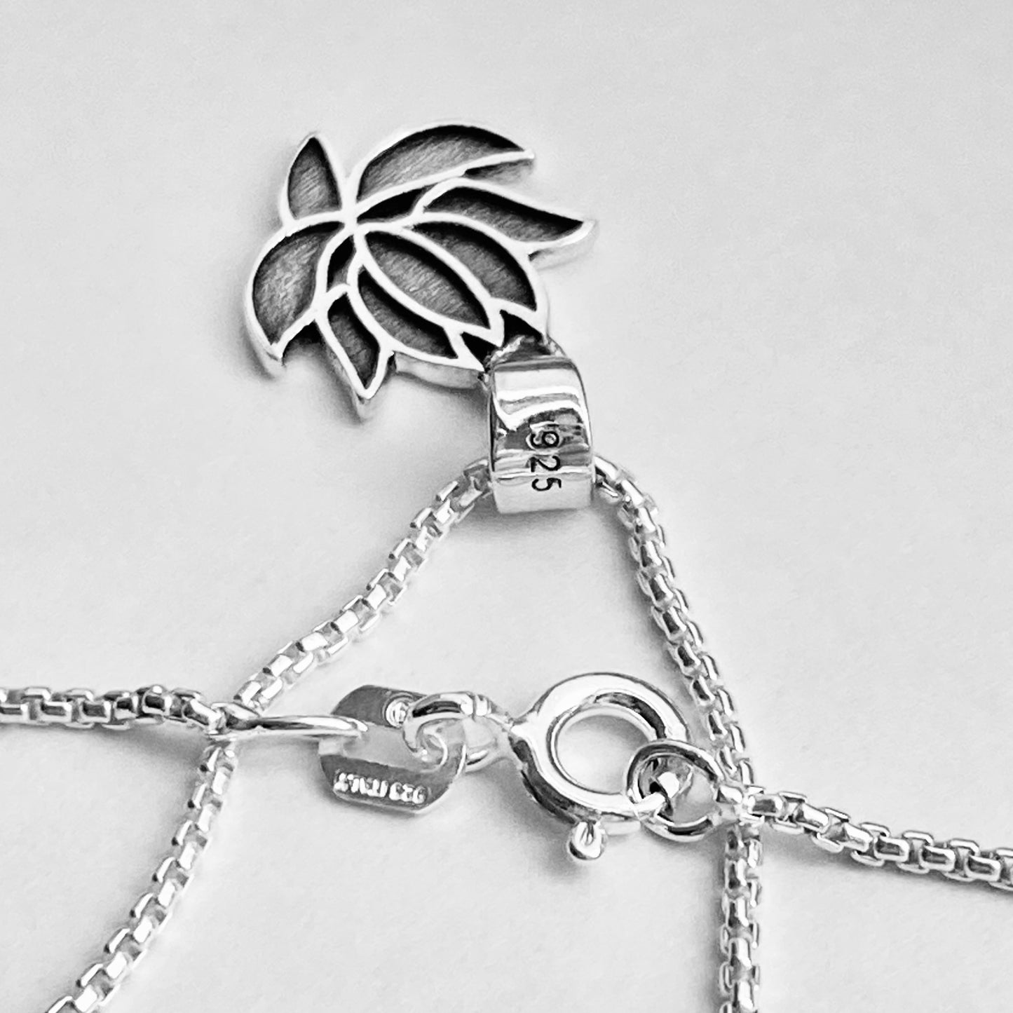 Sterling Silver Little Dainty Lotus Necklace, Spirit Flower Jewelry, Yoga Silver Chain