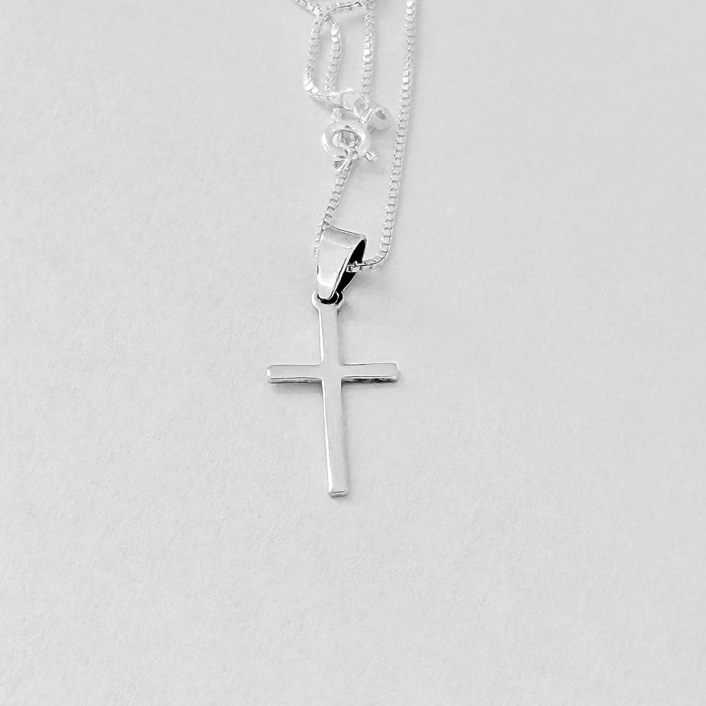 925 Sterling Silver Small Cross Necklace | Dainty Christian Pendant for Women