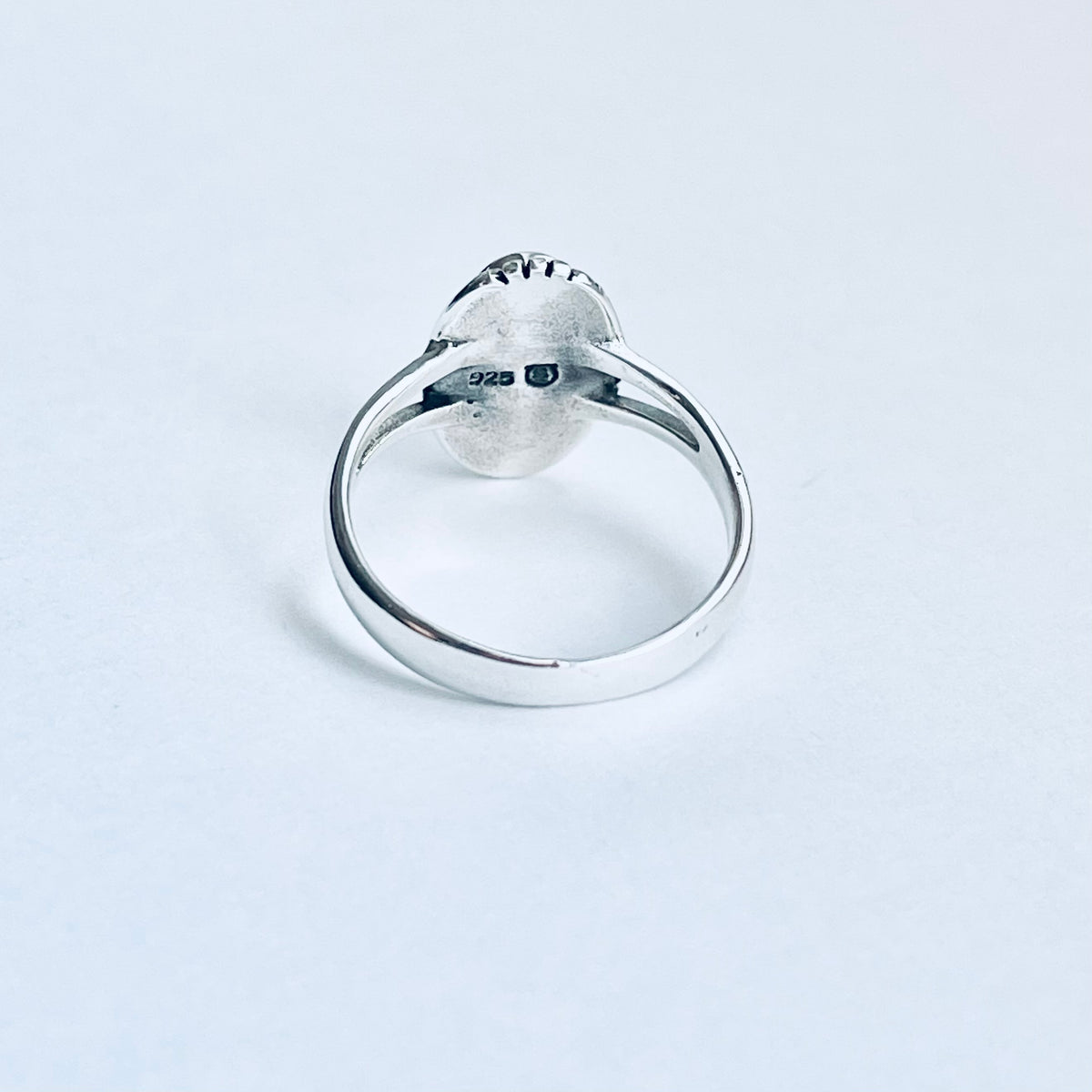 925 Sterling Silver Oval White Lab Opal Ring | October Birthstone Silver Rings