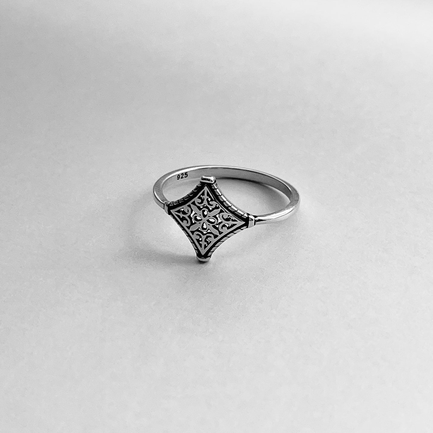 Sterling Silver Tapestry Ring, Mandala Ring, Boho Silver Rings