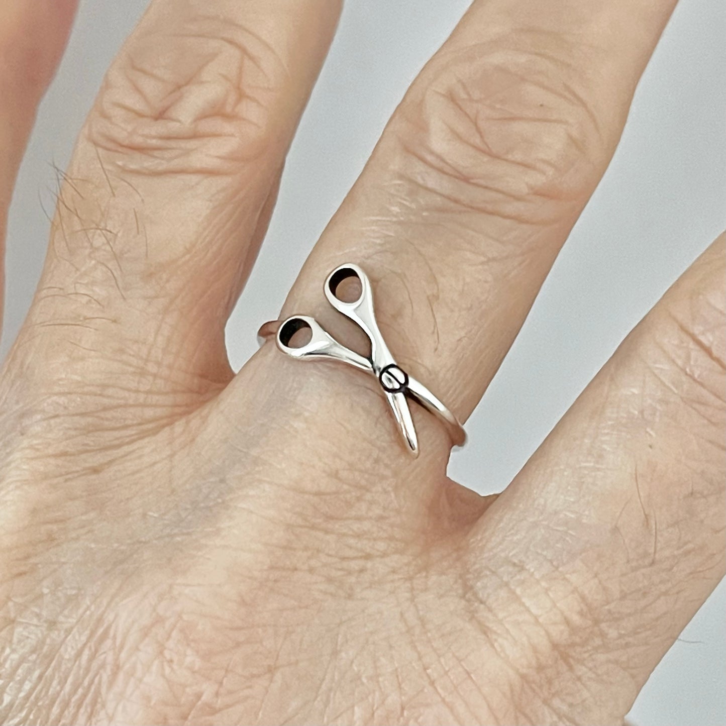 Sterling Silver Scissors Ring, Stylist Rings, Hairdresser Jewelry, Hair Cut Tools