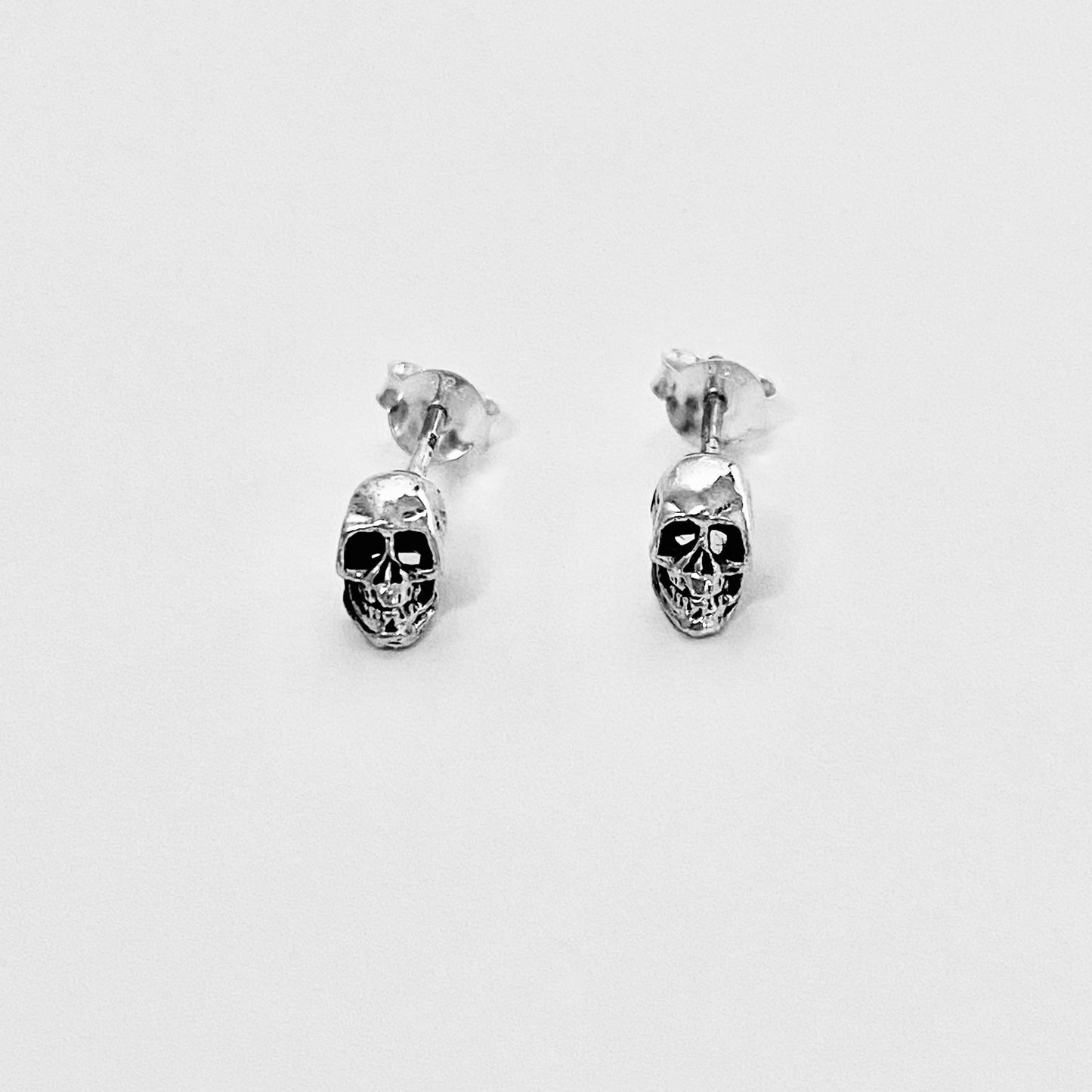 925 Sterling Silver Unisex Skull Stud Earrings | Skeleton & Gothic Jewelry