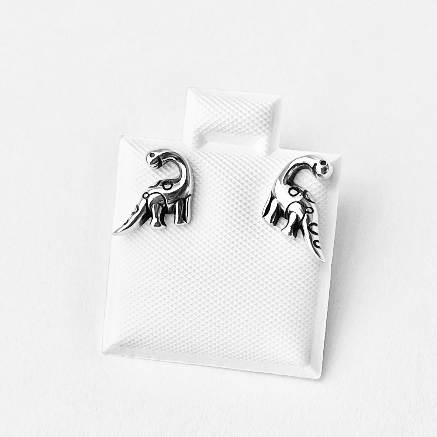 Sterling Silver Dinosaur Stud Earring, Reptile Animal Earrings, Dino Jewelry