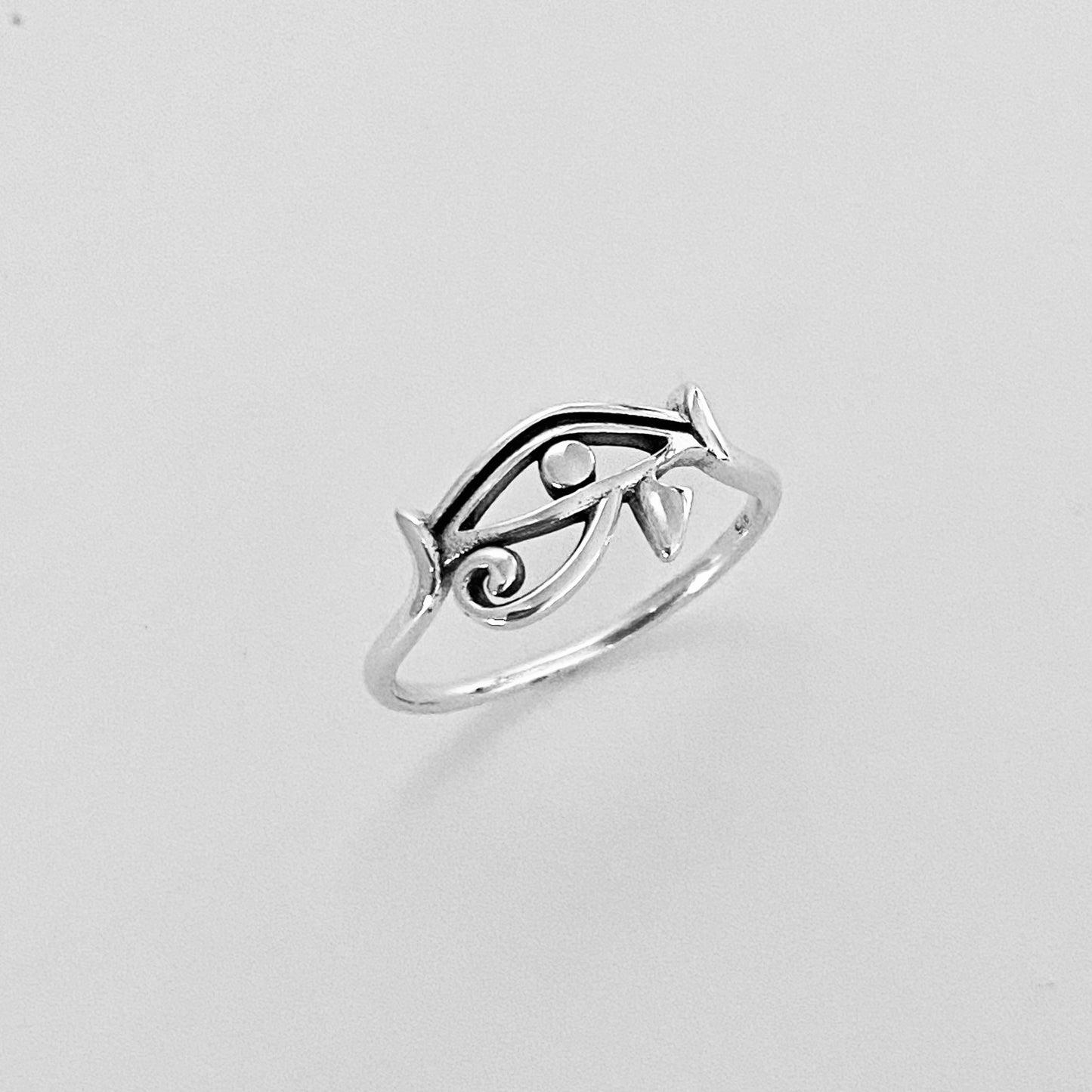 Sterling Silver Little Ra Eye Ring, Eye of Horus Ring, Protection Silver Rings