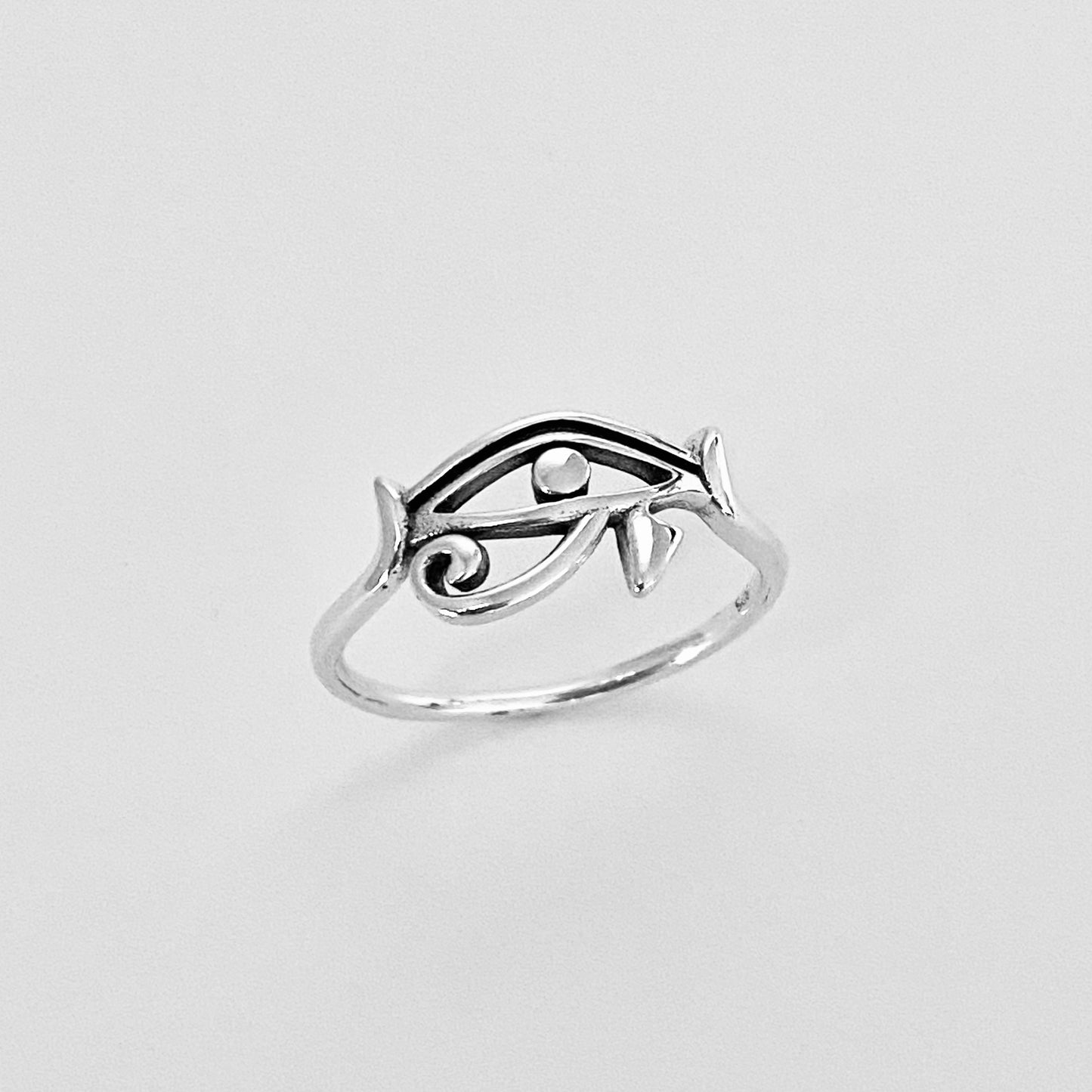 Sterling Silver Little Ra Eye Ring, Eye of Horus Ring, Protection Silver Rings