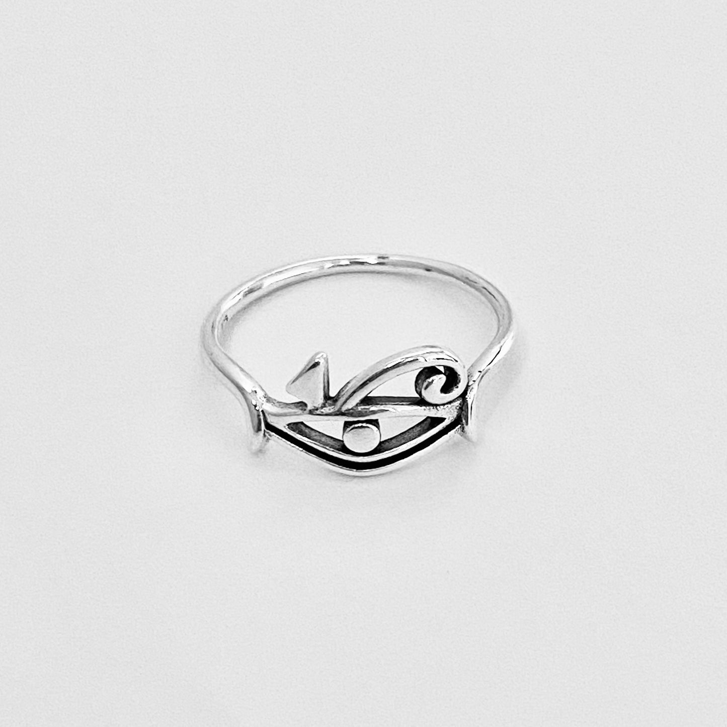 Sterling Silver Little Ra Eye Ring, Eye of Horus Ring, Protection Silver Rings