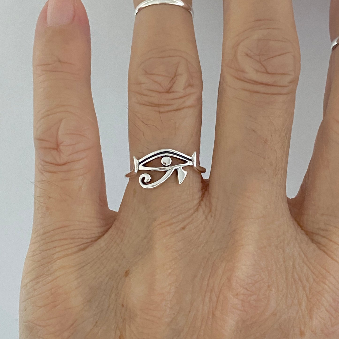 Sterling Silver Little Ra Eye Ring, Eye of Horus Ring, Protection Silver Rings