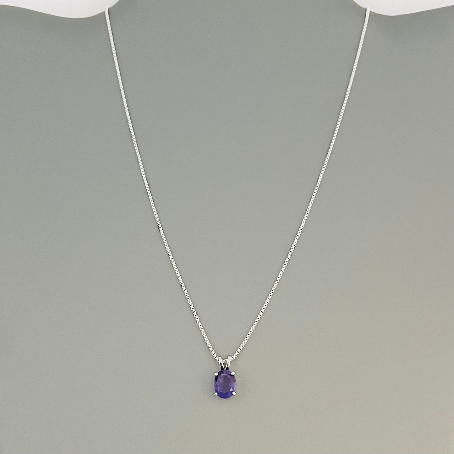Sterling Silver Small Genuine Amethyst Necklace, February Birthstone Necklace, Silver Necklaces