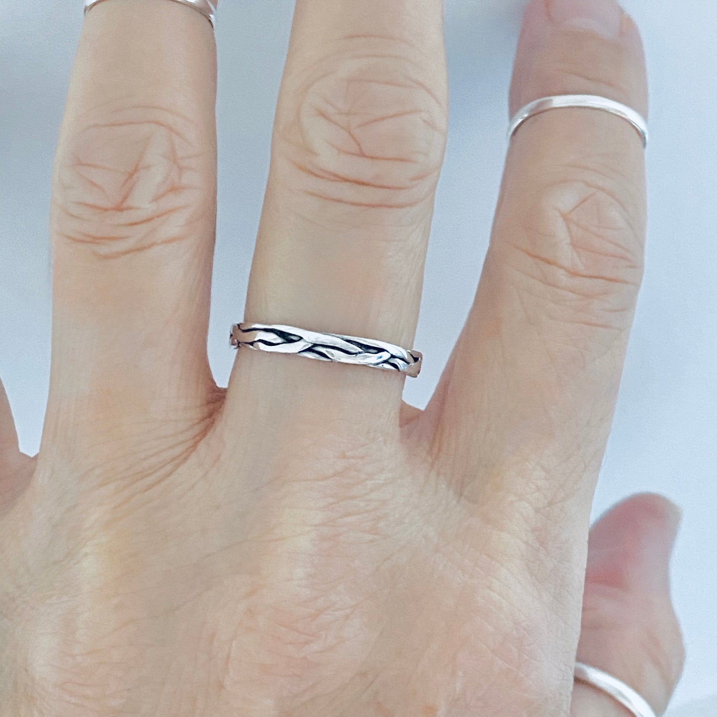 925 Sterling Silver Eternity Crazy Braid Ring | Twisted Rope Unisex Wedding Silver Bands