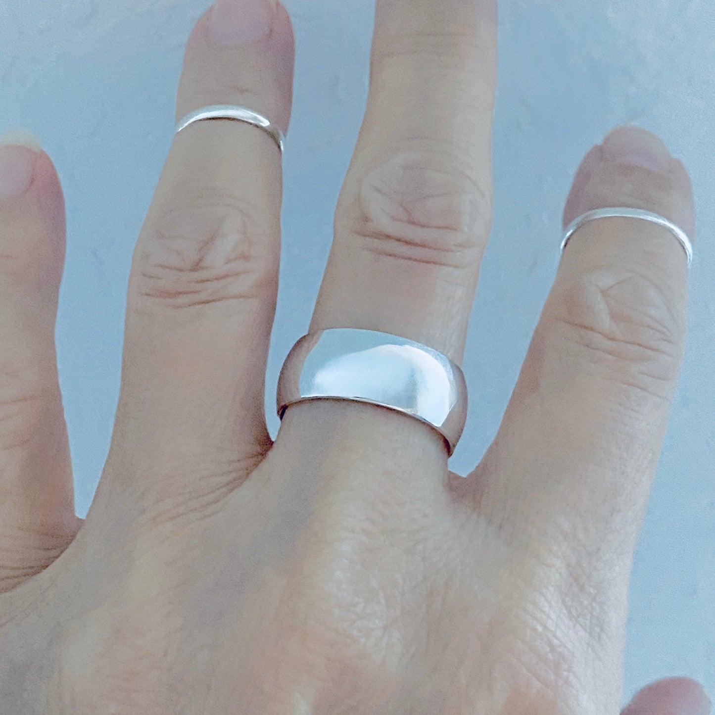 Sterling Silver Unisex High Polish 8MM Wedding Band, Stackable Ring, Silver Bands