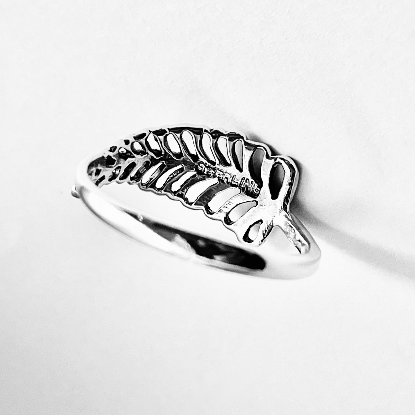 925 Sterling Silver Small Palm Leaf Ring | Dainty Tree of Life Nature Silver Rings