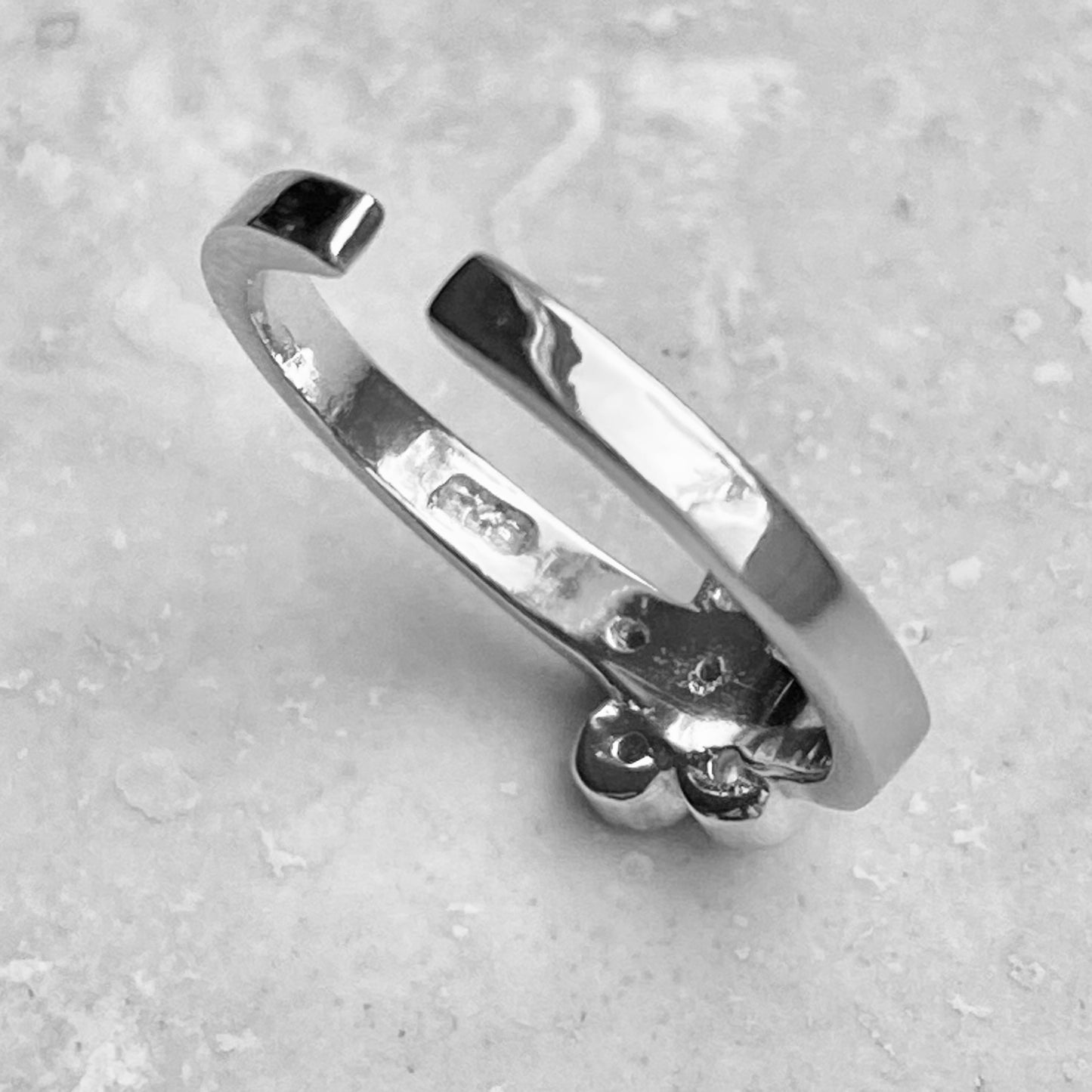 Sterling Silver CZ Plumeria Toe Ring | Hawaii Flower Jewelry