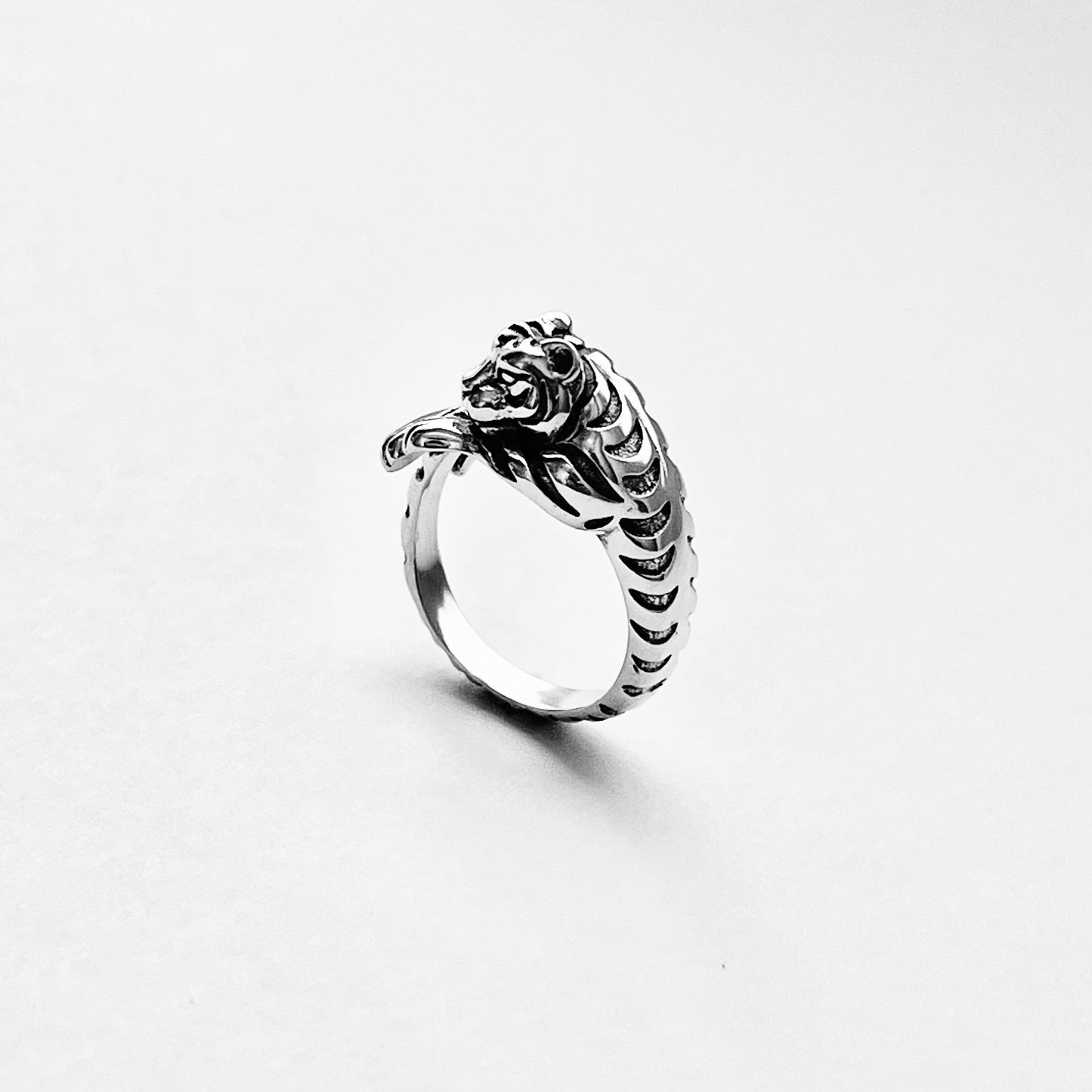 Sterling Silver Delicate Wraparound Tiger Ring, Big Cat, Silver Rings, Animal Ring, Tigers