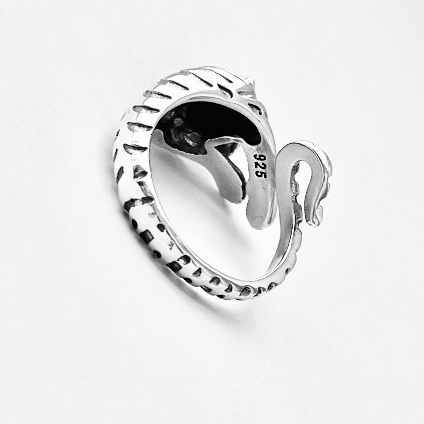 Sterling Silver Delicate Wraparound Tiger Ring, Big Cat, Silver Rings, Animal Ring, Tigers