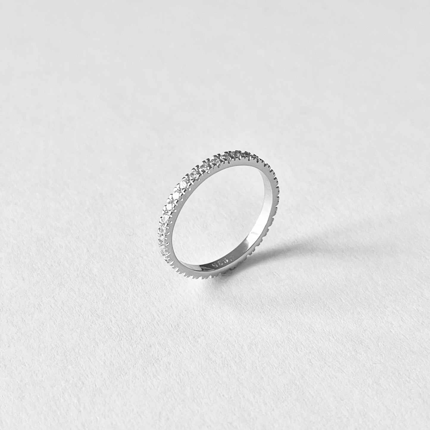 925 Sterling Silver Eternity CZ Wedding Band | Stackable Promise Ring