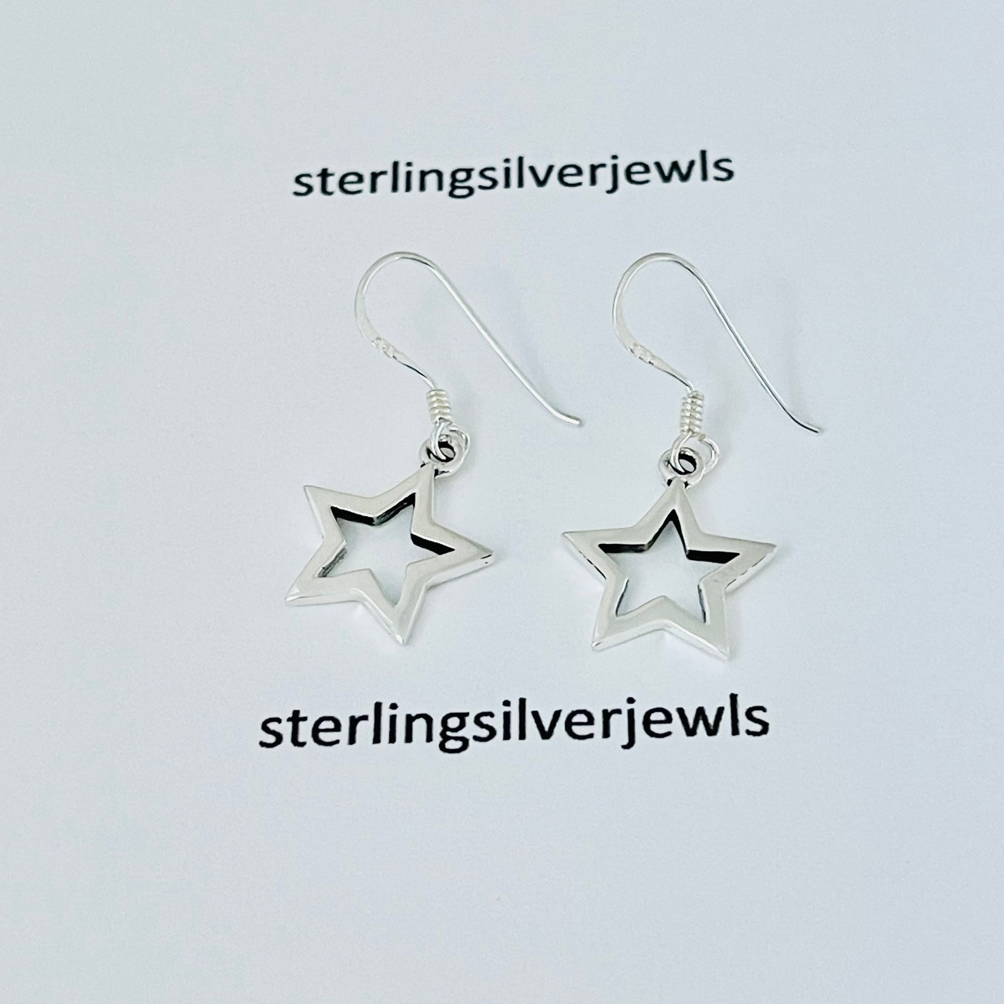 Sterling Silver Dangle Star Earring, Celestial Earring, Silver Earrings
