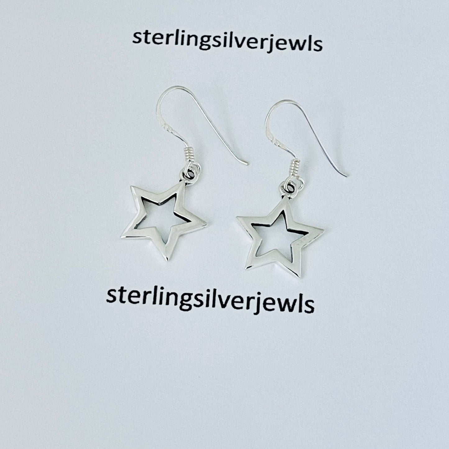 Sterling Silver Dangle Star Earring, Celestial Earring, Silver Earrings